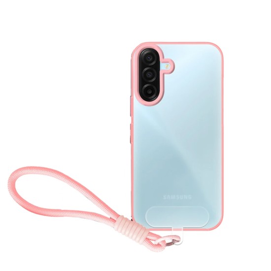 Capa de Silicone Designer Magnética com Cordão para Samsung Galaxy A37 Rosa